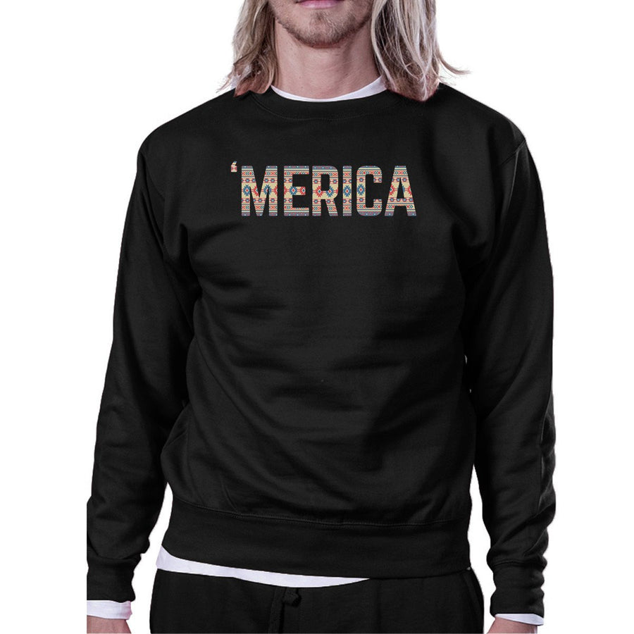 'Merica Unique Tribal Pattern Pullover Sweatshirt For 4th Of July