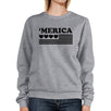 Heart 'Merica Unisex Grey Sweatshirt Pullover Fleece Round Neck Top