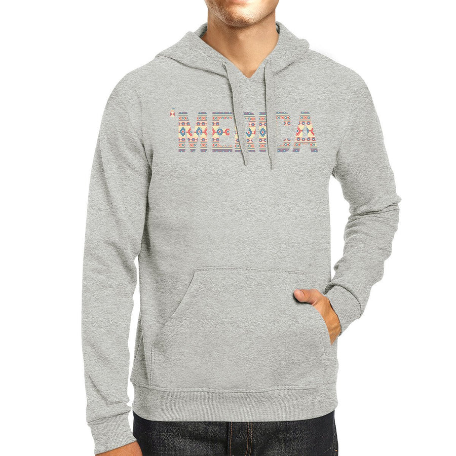 'Merica Unisex White Graphic Hoodie Cute Tribal Pattern Design