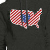 Heart USA Map With American Flag Unisex Dark Gray Pullover Hoodie