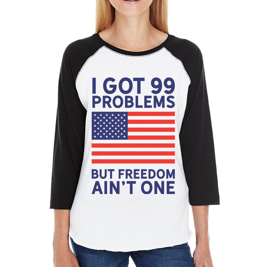 But Freedom Ain't One Womens Graphic Baseball Shirt For 4th of July