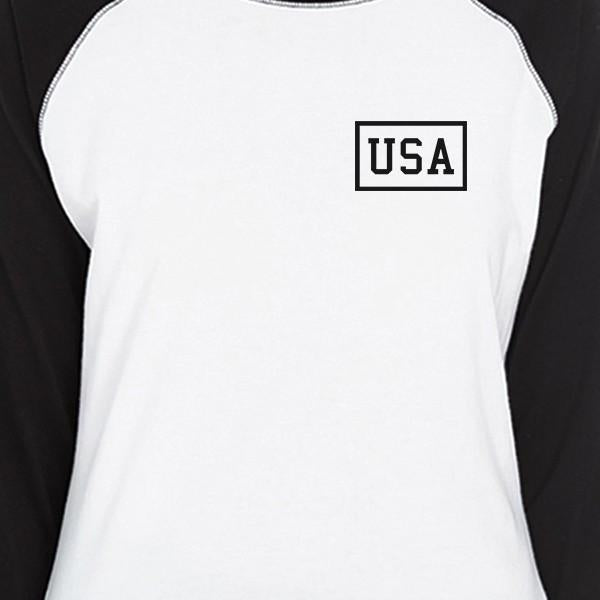 Mini USA Simple Graphic Raglan Tee For Women 4th Of July Gift Idea