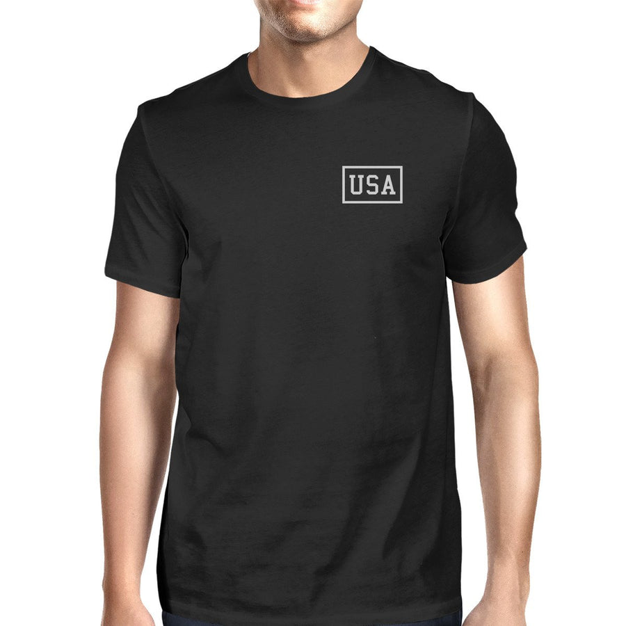 Mini USA Mens Black Tee Simple Design USA Lovers Unique Gift Ideas