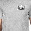 Mini USA Mens Grey Cotton Independence Day T-Shirt Simple Graphic