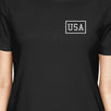 Mini USA Womens Black Tee Simple Design USA Lovers Unique Gift Idea