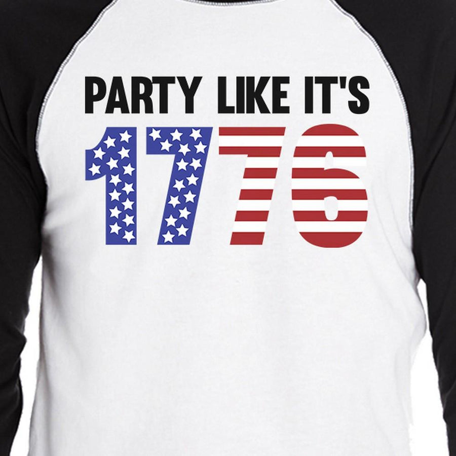 Party Like It's 1776 Funny Saying Mens Baseball Tee For 4th Of July