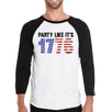 Party Like It's 1776 Funny Saying Mens Baseball Tee For 4th Of July