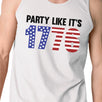 Party Like It's 1776 Funny 4th Of July Mens White Cotton Tank Top