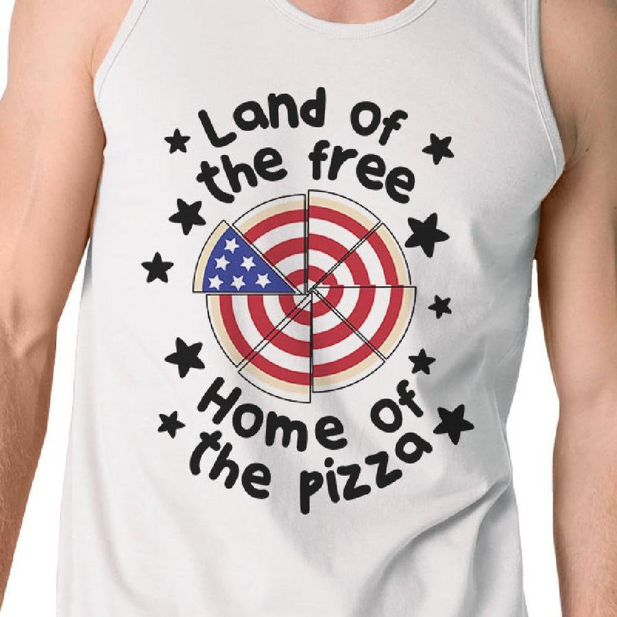 Home Of The Pizza Funny Saying Men's Tank Top Gift For Pizza Lovers