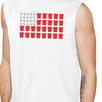 Beer Pong Flag Mens White Cotton Muscle Top Funny 4th Of July Gift