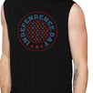 Independence Day Black Crewneck Cotton Graphic Muscle Shirt For Men