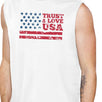 Trust & Love USA Mens White Muscle Tanks Round Neck Line Cotton