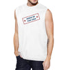 Born In The USA White Round Neck Cotton Graphic Muscle Tee For Men