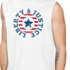 Liberty & Justice White Cotton Graphic Muscle Tanks Gifts For Men