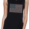 50 States Us Flag Womens Black Muscle Top Cap Sleeve For 4 Of July