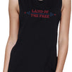 Land Of The Free Womens Black Sleeveless T-Shirt Crew Neck Cotton