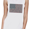 50 States Us Flag Womens White Muscle Top Cap Sleeve For 4 Of July