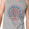 Independence Day Mens Grey Crewneck Cotton Graphic Tanks For Him