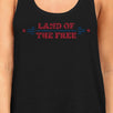 Land Of The Free Womens Black Crewneck Tank Top 4th Of July Gift