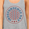 Independence Day Womens Grey Crewneck Cotton Graphic Tanks For Her