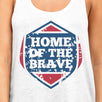 Home Of The Brave White Cotton Unique Graphic Tank Top For Women