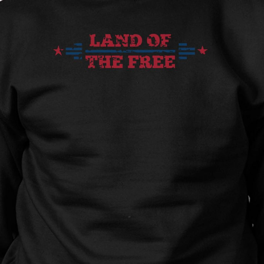 Land Of The Free Unisex Graphic Sweatshirt Black Crewneck Pullover