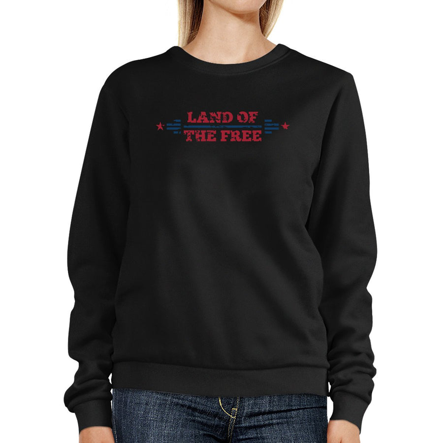 Land Of The Free Unisex Graphic Sweatshirt Black Crewneck Pullover