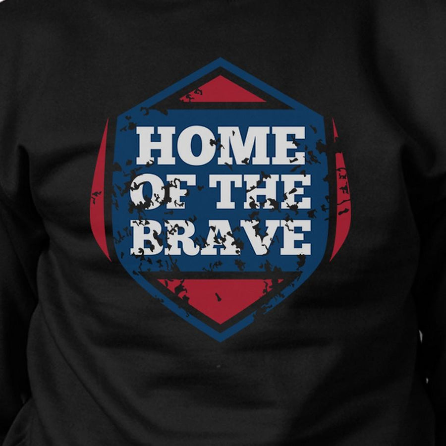 Home Of The Brave Unisex Graphic Sweatshirt Black Crewneck Pullover