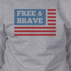 Free & Brave Us Flag Unisex Grey Sweatshirt Round Neck Pullover