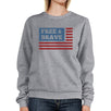 Free & Brave Us Flag Unisex Grey Sweatshirt Round Neck Pullover