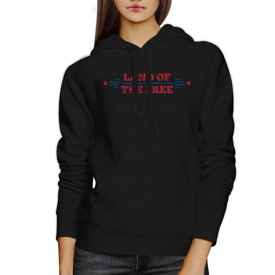 Land Of The Free Unisex Graphic Hoodie Black Crewneck Pullover Gift