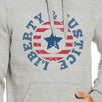 Liberty & Justice Unisex Graphic Hoodie Gift Grey Crewneck Pullover