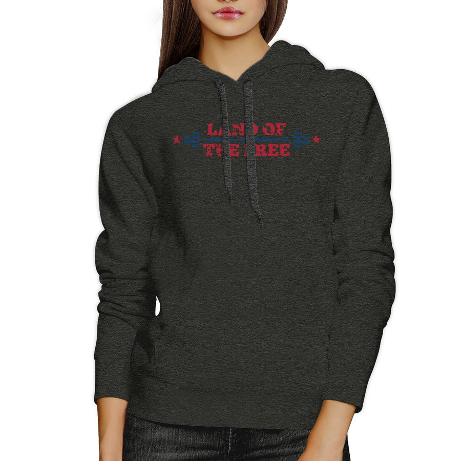 Land Of The Free Unisex Graphic Hoodie Dark Gray Crewneck Pullover