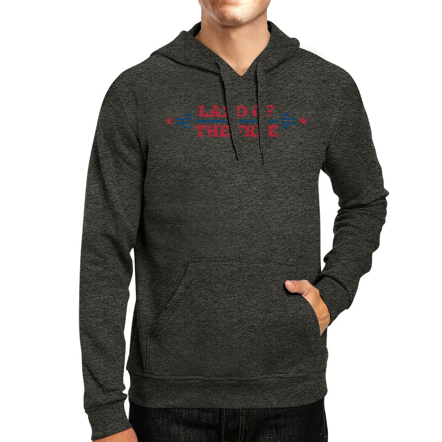 Land Of The Free Unisex Graphic Hoodie Dark Gray Crewneck Pullover