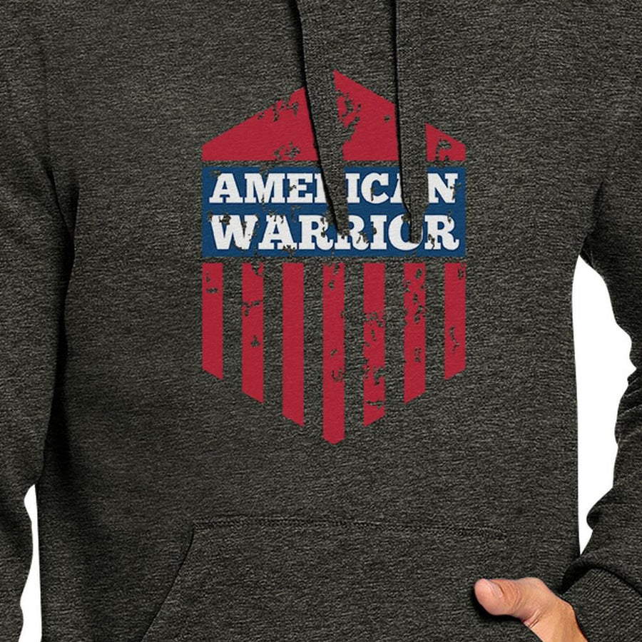 American Warrior Unisex Graphic Hoodie Gift Dark Grey Crewneck Top