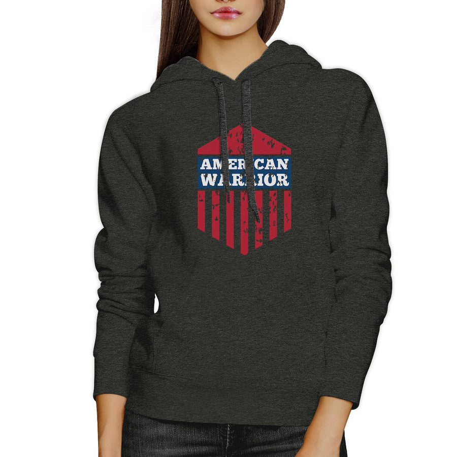 American Warrior Unisex Graphic Hoodie Gift Dark Grey Crewneck Top