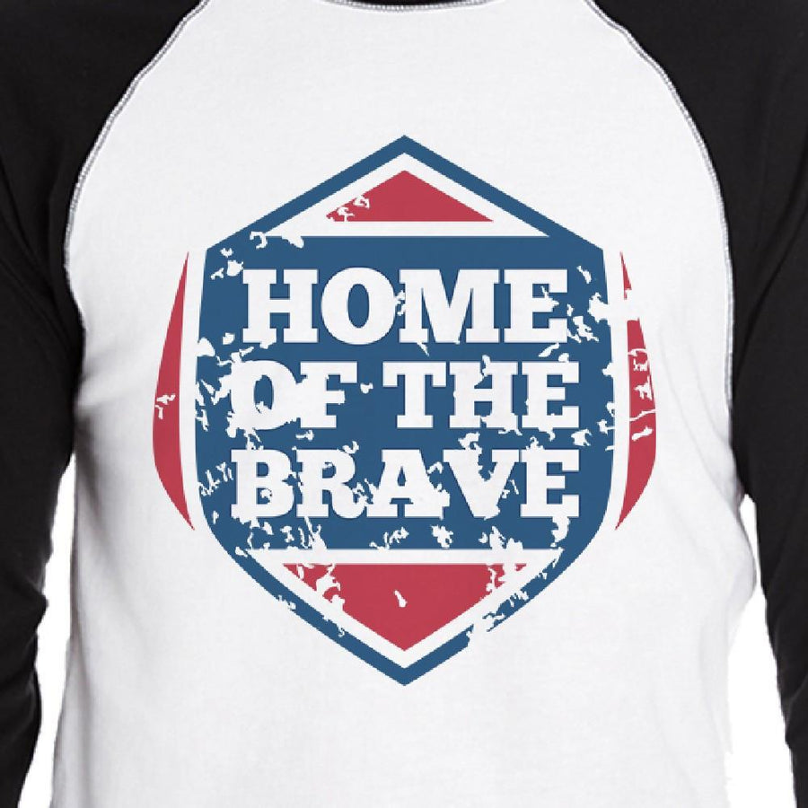 Home Of The Brave Mens Baseball T-shirt 3/4 Sleeve Graphic Tee