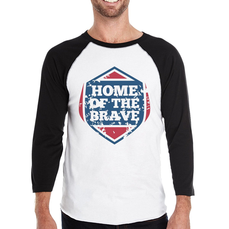 Home Of The Brave Mens Baseball T-shirt 3/4 Sleeve Graphic Tee