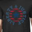 Liberty & Justice American Flag Shirt Mens Black 4th Of July Tee