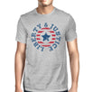 Liberty & Justice American Flag Shirt Mens Grey 4th Of July Tee