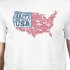 Happy Birthday USA American Flag Shirt Mens White Graphic T-Shirt