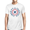 Liberty & Justice American Flag Shirt Mens White 4th Of July Tee