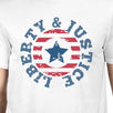 Liberty & Justice American Flag Shirt Mens White 4th Of July Tee