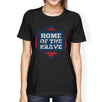 Home Of The Brave American Flag Shirt Womens Black Graphic Tshirt