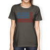 Free Brave US Flag American Flag Shirt Womens Dark Gray Graphic Tee