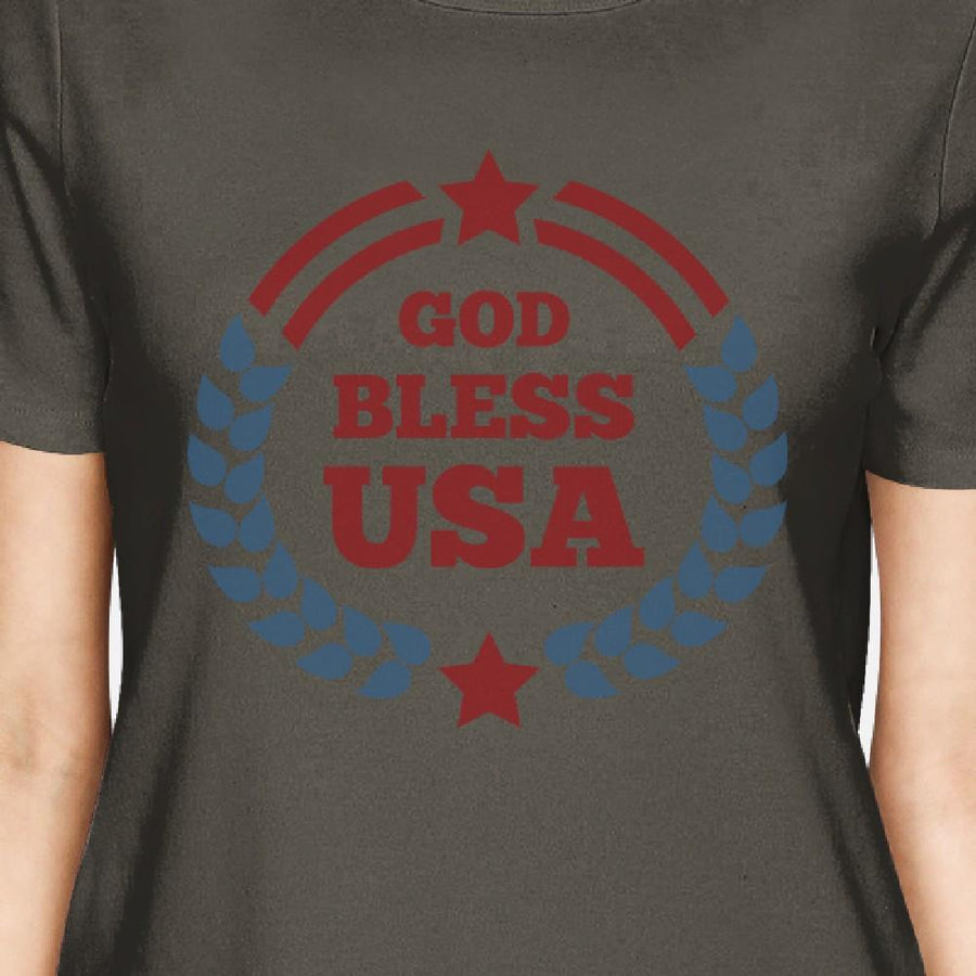 God Bless USA Cute 4th Of July Outfit For Women Short Sleeve TShirt