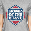 Home Of The Brave American Flag Shirt Womens Gray Graphic Tshirt