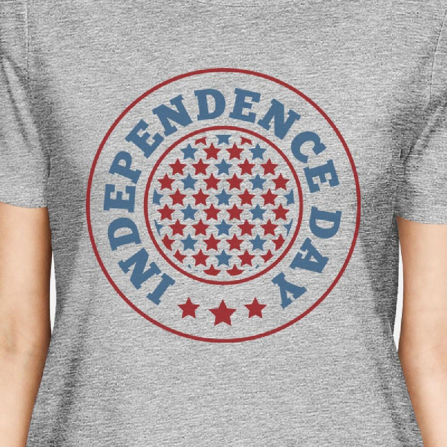 Independence Day American Flag Shirt Womens Grey 4th Of July Tee