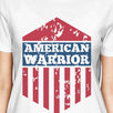 American Warrior Tee Womens White Cotton Tshirt American Flag Shirt