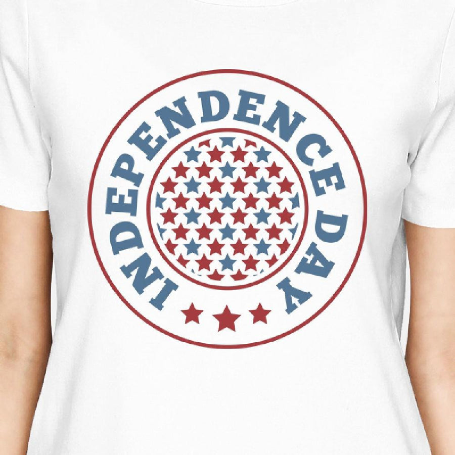 Independence Day American Flag Shirt Womens White 4th Of July Tee